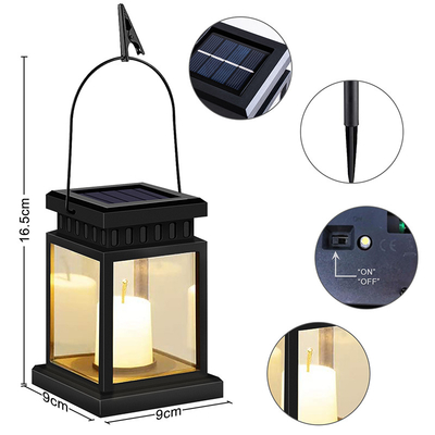 Flameless Solar Garden Hanging Candle Light LED Tahan Air Luar Ruangan