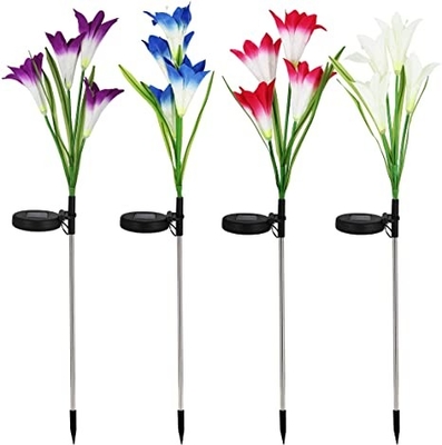 RoHS Outdoor Solar Courtyard Light Waterproof Lily Lawn / Lampu Dekorasi Pernikahan 2700K