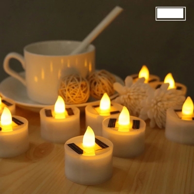 Flameless LED Solar Powered Candle Lights Lampu Hias Suasana Dalam Ruangan