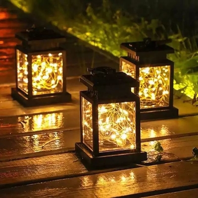 Lampu Lentera Gantung Bunga Tahan Air Dekorasi Luar Ruangan Garland Fairy Solar Garden Courtyard Palace Lights