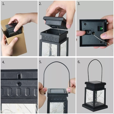 Lampu Lentera Gantung Bunga Tahan Air Dekorasi Luar Ruangan Garland Fairy Solar Garden Courtyard Palace Lights