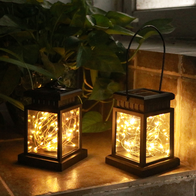 Lampu Lentera Gantung Bunga Tahan Air Dekorasi Luar Ruangan Garland Fairy Solar Garden Courtyard Palace Lights