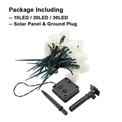 2700K IP55 Solar Powered LED String Lights / Lampu Taman Surya Jamur Dekorasi Meriah Pernikahan