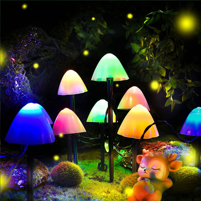2700K IP55 Solar Powered LED String Lights / Lampu Taman Surya Jamur Dekorasi Meriah Pernikahan