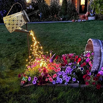 2700K Solar Kettle Light Taman Berongga Lanskap Jalur String Light