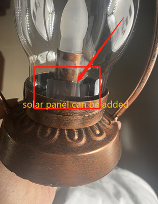 Tahan air IPX6 Solar LED Lampu Taman Berkemah Menggantung Lampu Minyak