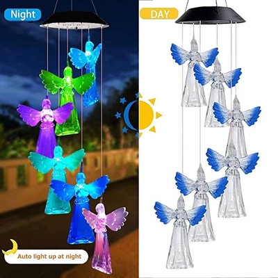 60lm Solar Wind Chime Light Color Mengubah 2700K Soft Warm White