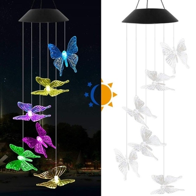 DC6V Solar LED Lampu Taman 80lm Hummingbird Wind Chime