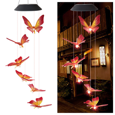 DC6V Solar LED Lampu Taman 80lm Hummingbird Wind Chime