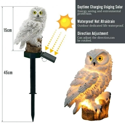 Taman Tenaga Surya Tahan Air LED Owl Animal Lawn Ornament Natal Unik