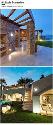 Besar Wide Angle 42led Solar Powered LED Wall Light 2700K Untuk Halaman Taman