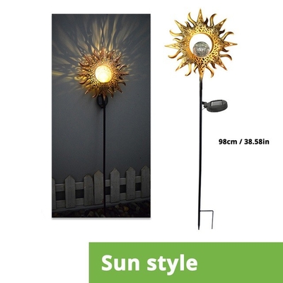 Halaman Luar Ruangan Lampu Taman LED Surya Dekorasi Bulan Matahari Bintang Lampu Malam Tahan Air