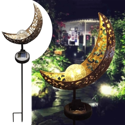 Halaman Luar Ruangan Lampu Taman LED Surya Dekorasi Bulan Matahari Bintang Lampu Malam Tahan Air