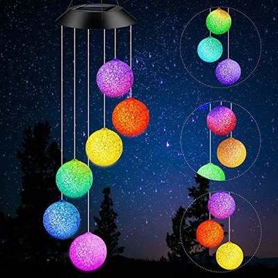 Hadiah Bluetooth Bola Led Surya Lonceng Angin Dekorasi Ibu Daya Baterai