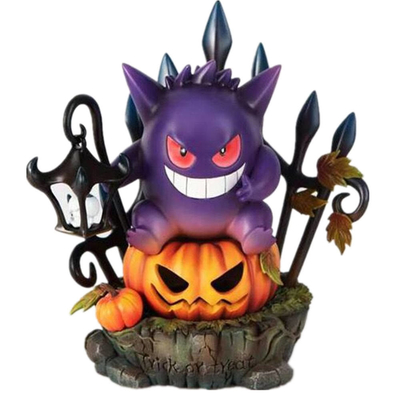 Anime Gengar Halloween Hantu Labu Lentera Lampu Tenaga Surya Kerajinan Gambar Moon Shadow Patung