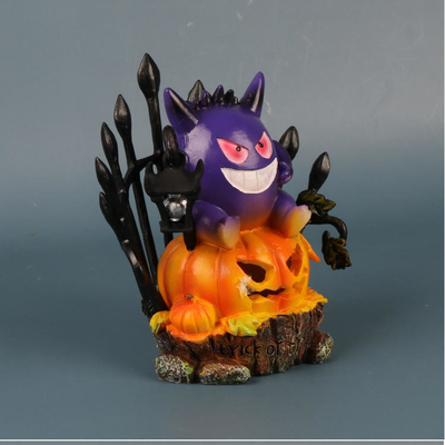 Anime Gengar Halloween Hantu Labu Lentera Lampu Tenaga Surya Kerajinan Gambar Moon Shadow Patung