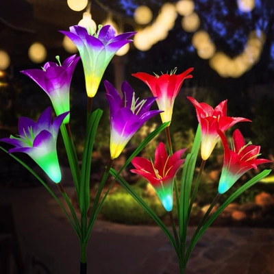 RoHS Outdoor Solar Courtyard Light Waterproof Lily Lawn / Lampu Dekorasi Pernikahan 2700K
