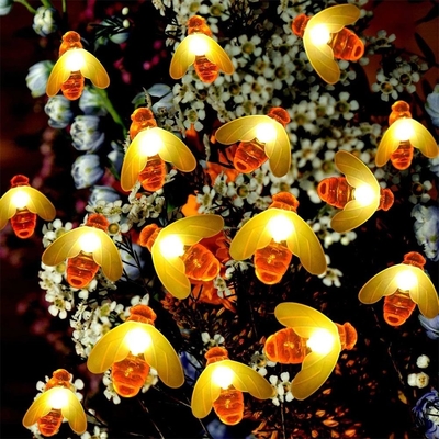 Lampu String LED Tenaga Surya Luar Ruangan Lampu Peri Surya Lebah 5M / 9M