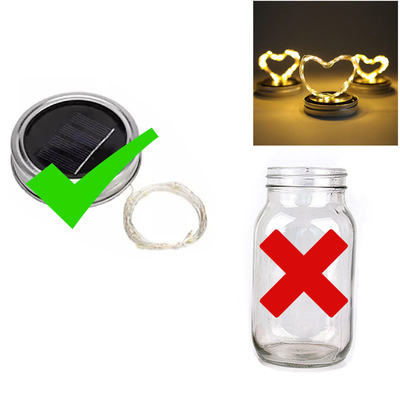 2700K LED Solar Powered Fairy Lights Untuk Tutup Mason Jar Masukkan Warna Berubah Luar Ruangan