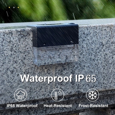 IP65 Warm White Solar Deck Lights Outdoor Stair Fence 2700K Solar Powered Led Deck Lights