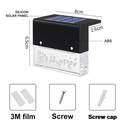 Outdoor IP65 Solar Deck Step Lights CRI 60 Untuk Railing Stair Ladder Fence Yard Dan Passage