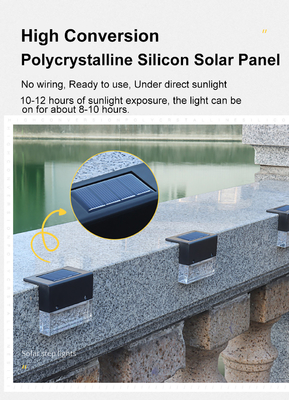 Outdoor IP65 Solar Deck Step Lights CRI 60 Untuk Railing Stair Ladder Fence Yard Dan Passage