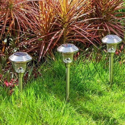 IP55 Waterproof Solar Led Garden Lights Terang Hingga 12 Jam Cahaya Surya