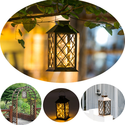 Taman LED Solar Powered Outdoor Lanterns Kawat Tembaga String Waterproof Outdoor Pendant Light