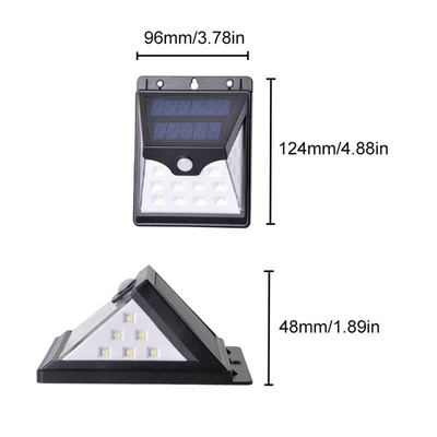 Sensor Gerak Cerdas Lampu Dinding LED Tenaga Surya 22 LED ABS 3.7V