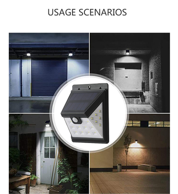 Sensor Gerak Cerdas Lampu Dinding LED Tenaga Surya 22 LED ABS 3.7V
