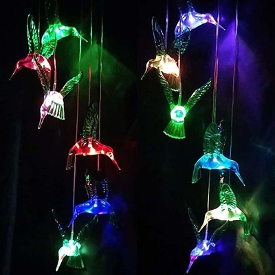 Lembut Hangat Putih Kolibri Surya Lampu Hias Lonceng Angin Hadiah Pesta Dekorasi Liburan