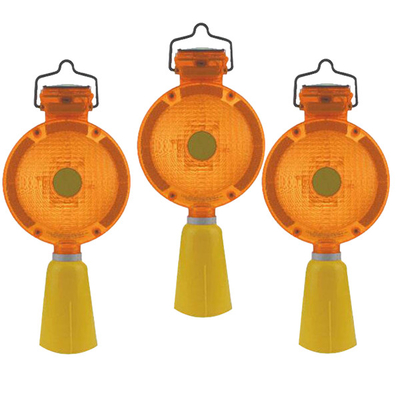 Roadblock LED Peringatan Solar Powered Led Strobo Light Dia 19cm Tinggi 38cm