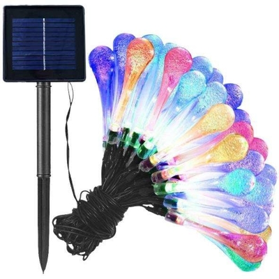 WX-SDD-003 LED Water Drop Lampu Peri Surya OutdoorUntuk Teras Taman Rumah Pesta Multicolor