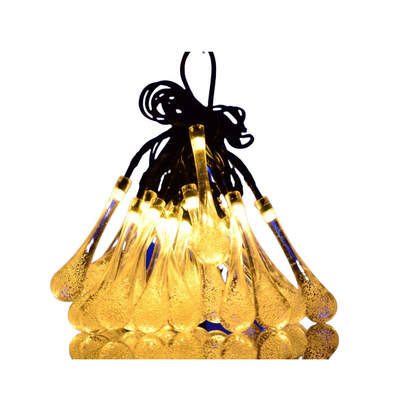 Beberapa Warna Lampu String LED Surya LED Water Drop Fairy Light 4.5V 24lm / w WX-SDD-003