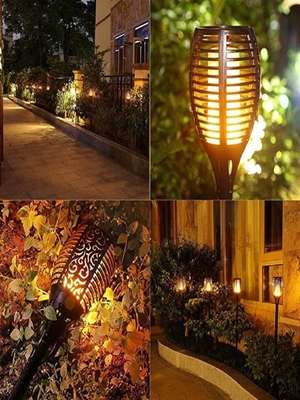 Outdoor Garden Solar Flame Torch Lights 96pcs LED Solar Powered LED Torches