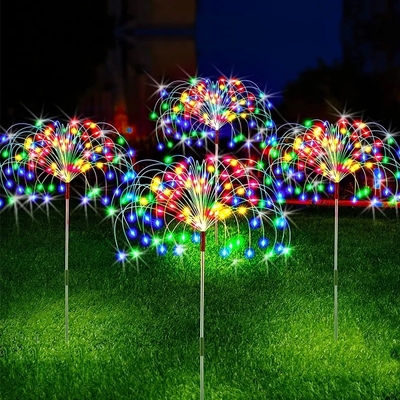 1.2V Solar LED Fireworks Outdoor Garden Fairy Lights Dekorasi Lawn Path Lights