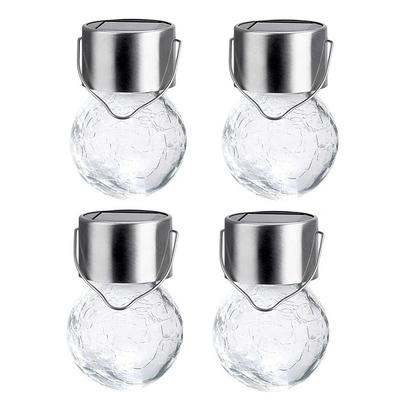 IP65 Solar Crackle Light Dekorasi Bola Kaca Lampu Tahan Air