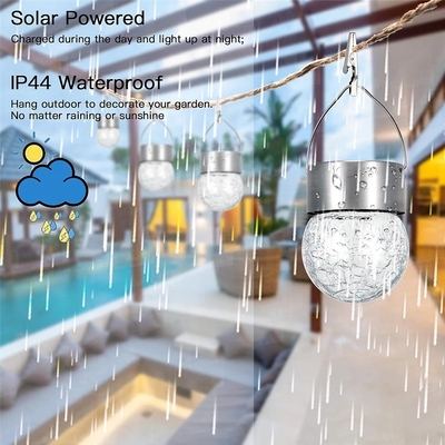 IP65 Solar Crackle Light Dekorasi Bola Kaca Lampu Tahan Air