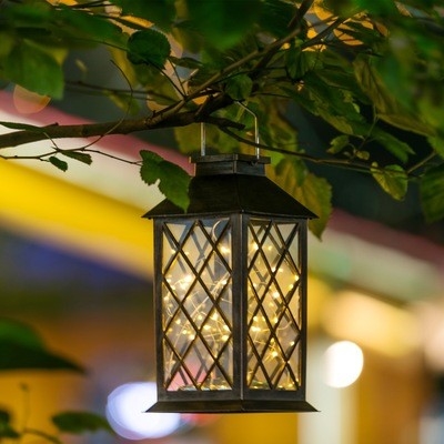 Lentera Gantung Lampu Taman LED Tenaga Surya 3500K Dengan Kedipan Lilin