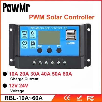 PWM Solar Charge Panel Kontrol Regulator 10A 20A 30A 40A 12V 24V 36V 48V
