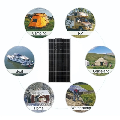 Pengisi Daya Baterai Kit Panel Surya 200W untuk Sel Fleksibel Portabel Baterai 12V