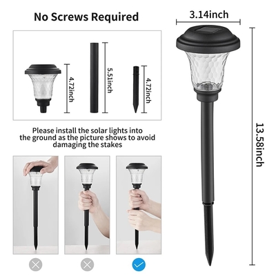 Outdoor Courtyard Path Solar LED Lampu Taman Dekoratif Tahan Air