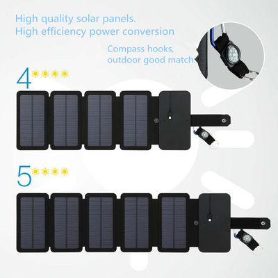 Panel Surya Lipat 10W 5V 2.1A Perangkat Output USB Untuk Smartphone
