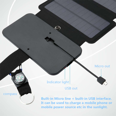 Panel Surya Lipat 10W 5V 2.1A Perangkat Output USB Untuk Smartphone