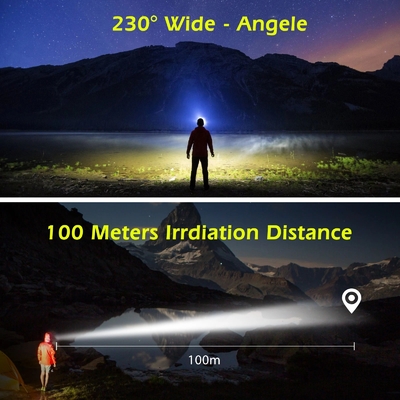 Headlamp Induksi Isi Ulang USB Zoom COB LED Head Lamp Built in Senter Baterai Multifungsi 6 Mode Obor Kepala