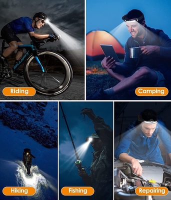 Headlamp Induksi Isi Ulang USB Zoom COB LED Head Lamp Built in Senter Baterai Multifungsi 6 Mode Obor Kepala
